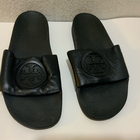 Tory Burch Lina Leather Pool Slide Sandals size 9 - Picture 1 of 7
